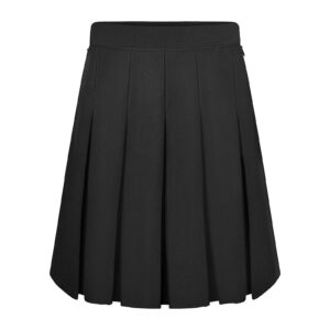 Stitched Down Box Pleated Skirt - Black